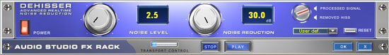 эффект DEHISSER в Magix Audio Studio 2003 deluxe