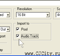 Рисунок 13 - Опции импортирования в Steinberg Cubase SX 3