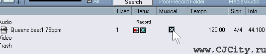 Рисунок 7 - Режим подгонки во времени в Steinberg Cubase SX 3