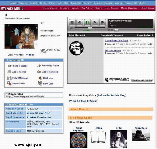 Myspace page