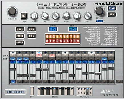 Рисунок 18. Эмулятор TB-303: Creakbox bassline